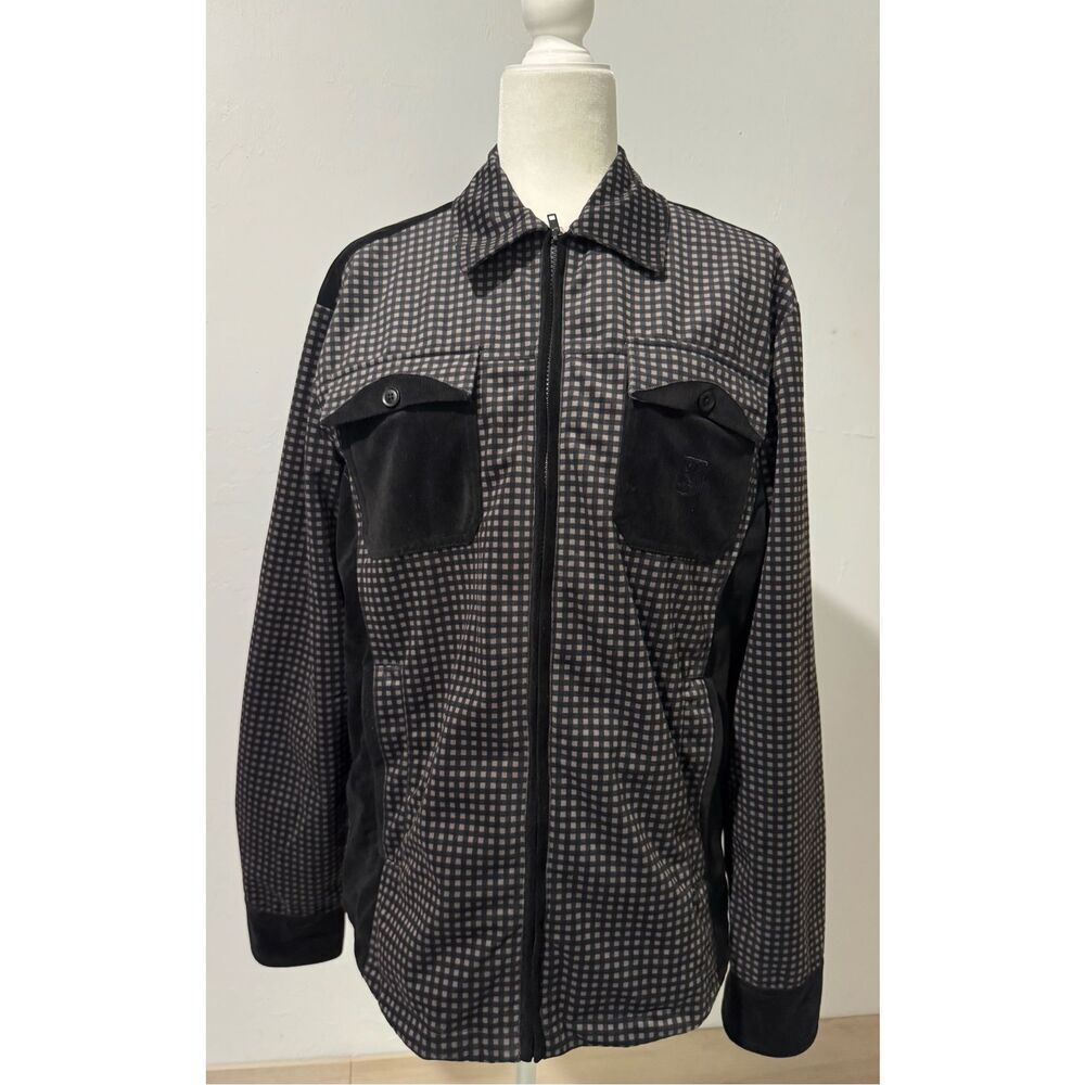 Stacy Adams zip up front velvet square design jacket M